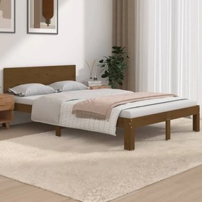 vidaXL Estrutura cama pequena de casal 120x190 cm madeira castanho-mel