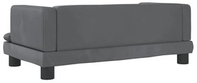Cama para cães 80x45x30 cm veludo cinzento-escuro