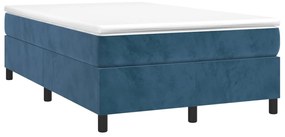 Cama boxspring com colchão 120x200 cm veludo azul-escuro