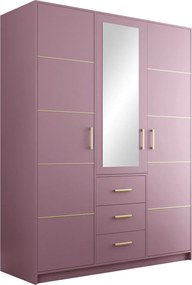 Roupeiro Delbalo 100, Roxo, 200x147x58cm, 131 kg, Portas para roupeiro: Com dobradiças, Número de prateleiras: 5, Número de prateleiras: 5