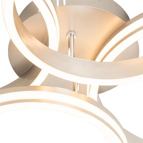 Lâmpada de teto em aço incl. LED 3 etapas regulável 4 luzes - Navara Design