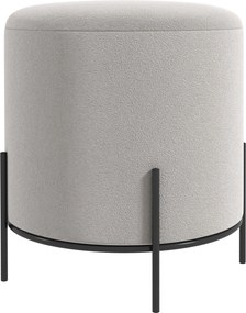 HOMCOM Pufe otoman banqueta apoio para os pés em veludo com pés em aço para sala/quarto Ø 35 x 38 cm cinza claro | Aosom Portugal