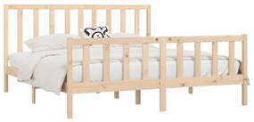 Estrutura de cama 200x200 cm madeira maciça