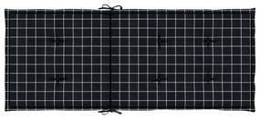 Almofadões cadeira encosto alto 4 pcs tecido xadrez preto