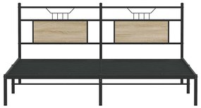 Estrutura de cama sem colchão 183x213 cm carvalho sonoma