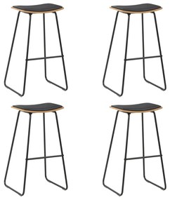 vidaXL Bancos de bar 4 pcs couro artificial preto