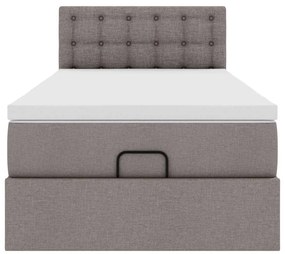 Cama otomana com colchão 100x200 cm tecido cinza