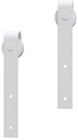 Kit de ferragens para porta deslizante 200 cm aço branco