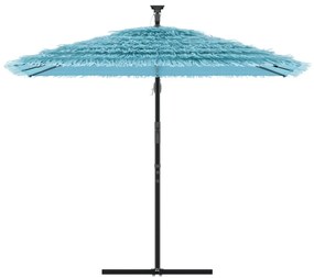 Guarda-sol de jardim com poste de aço 246x246x230 cm azul