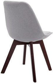 Cadeira de cozinha e sala de jantar Borneo em tecido com estrutura em Cor Nogueira 48 x 84 x 55 cm Cinzento