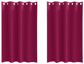Cortinas 2 pcs Vinho Vermelho 175 x 140 cm Poliéster