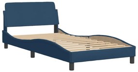 Estrutura cama c/ cabeceira sem colchão 100x200 cm tecido azul