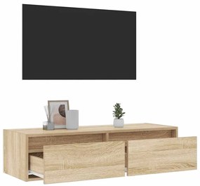 Móvel de TV com luzes LED 100X35,5x25 cm carvalho sonoma