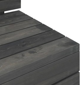 2 pcs conj. lounge de paletes jardim pinho maciço cinza-escuro