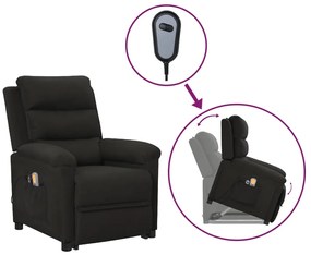 vidaXL Poltrona de massagens elevatória tecido preto