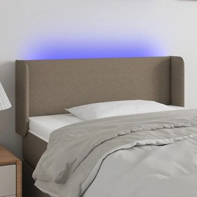 Cabeceira de cama c/ luzes LED 103x16x78/88cm cinza-acastanhado