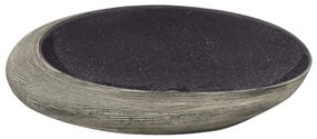 Lavatório de bancada oval 59x40x14 cm cerâmica roxo e cinza