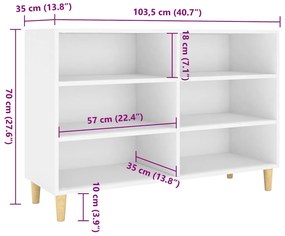 Aparador 103,5x35x70 cm derivados de madeira branco