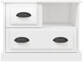 Mesa de cabeceira 60x39x45 cm branco brilhante