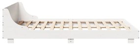 Cama sem colchão 135x190 cm madeira de pinho maciça branco