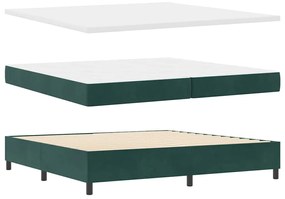 Cama Box com Colchão Verde Escuro 200 x 200 cm em Veludo