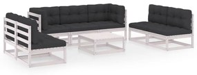 vidaXL 8 pcs conjunto lounge de jardim com almofadões pinho maciço