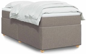 Cama com molas/colchão 90x200 cm tecido castanho-acinzentado
