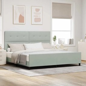Cama vidaXL Cinza Claro 200x200 cm Veludo