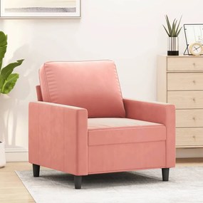 vidaXL Poltrona 60 cm veludo rosa