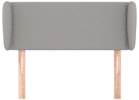 Cabeceira de cama c/ abas tecido 93x23x78/88 cm cinzento-claro