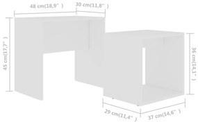 Conjunto mesas de centro 48x30x45 cm contraplacado branco