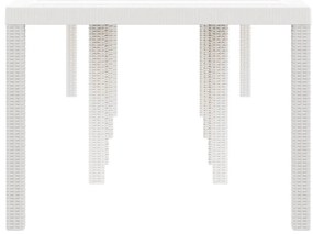 Mesa de Jardim Branca 300x100x73 cm Poly Rattan