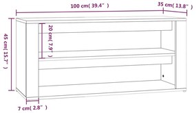 Sapateira 100x35x45 cm derivados de madeira preto