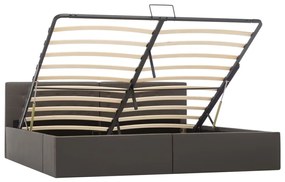 Cama hidráulica c/ arrumação 180x200cm couro artificial cinza