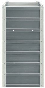 Canteiro elevado de jardim aço galvanizado 240x40x77cm cinzento