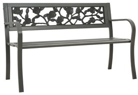 312038 vidaXL Banco de jardim 125 cm aço cinzento