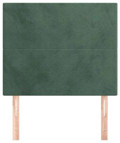 Cabeceira de cama 2 pcs veludo 80x5x78/88 cm verde-escuro