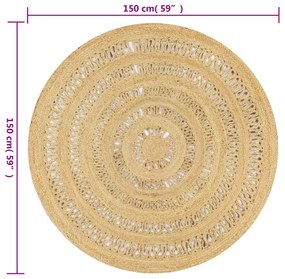 Tapete artesanal em juta trançada 150 cm