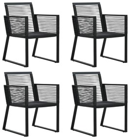 Conjunto de jantar para jardim 5 pcs vime PVC preto