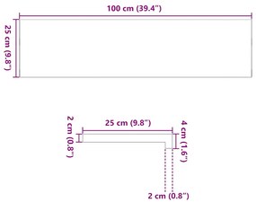 Soleiras da janela 2 pcs 100x25x2 cm carvalho castanho-claro