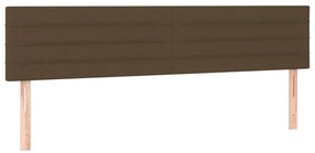 Cama box spring c/ colchão/LED 120x190cm tecido castanho-escuro