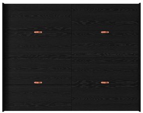 Estrado de cama com arrumação Carvalho preto 140 x 200 cm