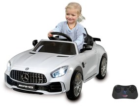 Carro elétrico infantil Bateria 12V Mercedes-Benz AMG GT R Controlo remoto 2,4GHz Branco