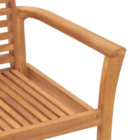 Cadeira de Jardim Empilhável 4 pcs Madeira Sólida de Teca