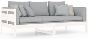 Sofá-cama 90x200 cm madeira de pinho maciça branco