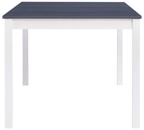 Mesa de jantar 180x90x73 cm madeira de pinho branco e cinzento