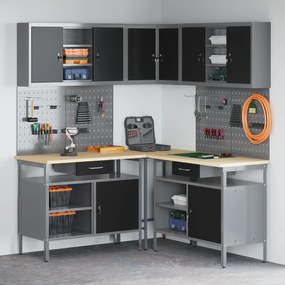 Conjunto de mesa para guardar ferramentas de 10 peças vidaXL em madeir