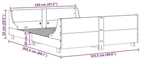 Estrutura de cama com cabeceira 120x200 cm pinho maciço branco