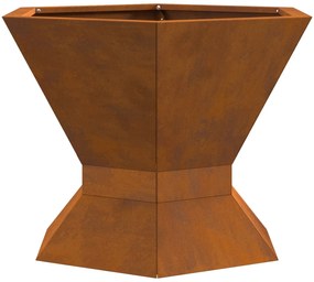 Caminha Hexagonal para Fogo 50x50x40 cm em Aço Envelhecido