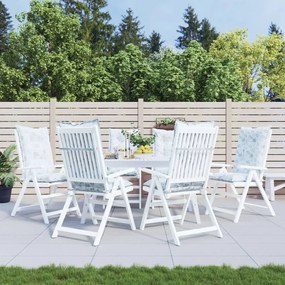 vidaXL Almofadões para cadeiras altas de jardim 6 pcs tecido folhas